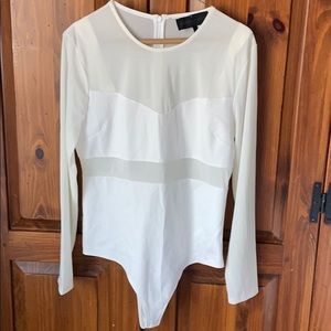 NEW  Kendall & Kylie Long Sleeve Bodysuit Top  L